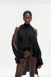 Bojidar Siyah Asimetrik Kesimli Üst